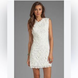She + Sky white Allover Crochet Lace Sheath Sleeveless dress size L